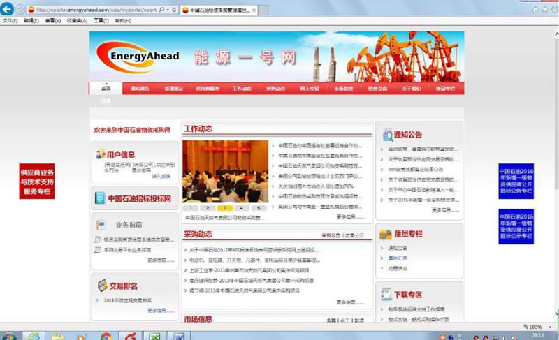 Screenshot of PetroChina's Network Access