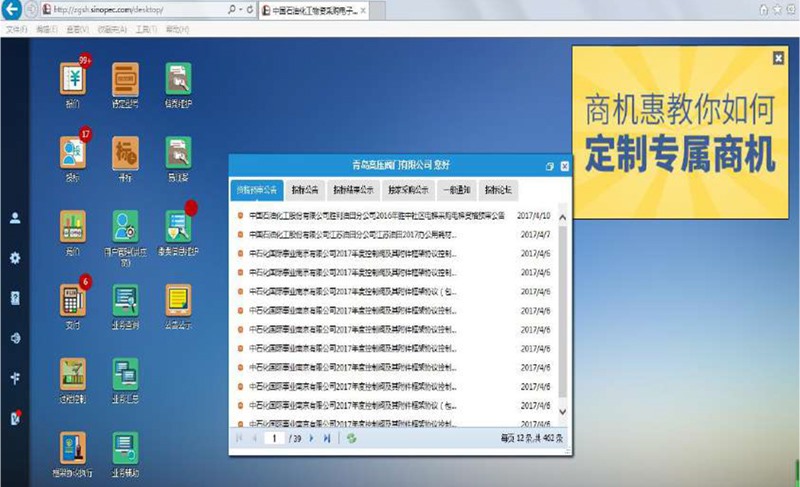 Screenshot of Sinopec's Network Access